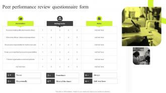 Peer Performance Review Questionnaire Form Traditional VS New Performance