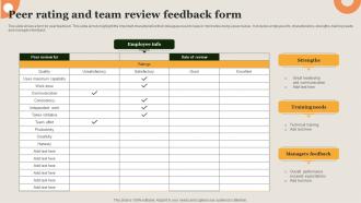 Peer Rating And Team Review Feedback Form
