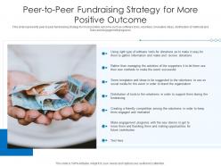 Peer to peer fundraising strategy for more positive outcome