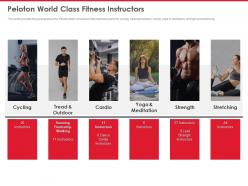 Peloton investor funding elevator peloton world class fitness instructors ppt diagram ppt