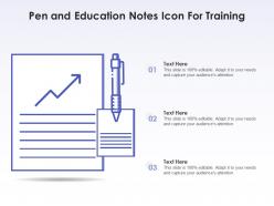 Pen and education notes icon for training