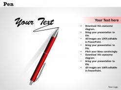 Pen powerpoint template slide