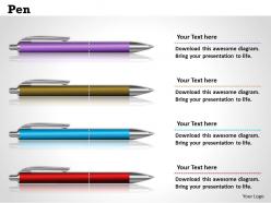 Pen powerpoint template slide