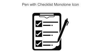 Pen With Checklist Monotone Icon In Powerpoint Pptx Png And Editable Eps Format