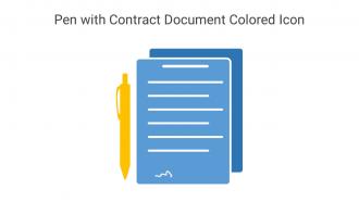 Pen With Contract Document Colored Icon In Powerpoint Pptx Png And Editable Eps Format