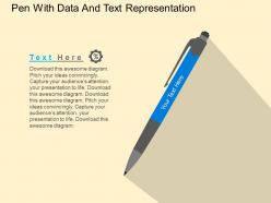 Pen with data and text representation flat powerpoint design