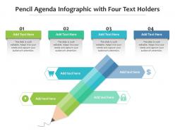 Pencil agenda infographic with four text holders
