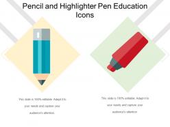 Pencil And Highlighter Pen Education Icons