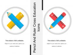 Pencil and ruler cross education icons