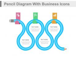 Pencil diagram with business icons flat powerpoint design
