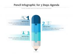 Pencil infographic for 3 steps agenda
