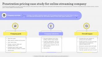 Penetration Pricing Case Study For Online Streaming Company