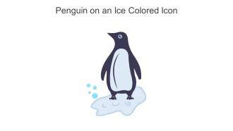 Penguin On An Ice Colored Icon In Powerpoint Pptx Png And Editable Eps Format