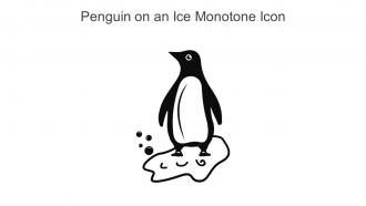 Penguin On An Ice Monotone Icon In Powerpoint Pptx Png And Editable Eps Format