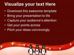 Penguins love message celebration powerpoint templates ppt themes and graphics 0213
