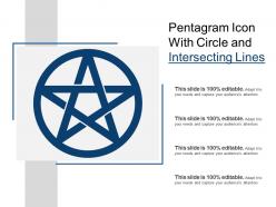 Pentagram icon with circle and intersecting lines