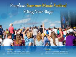 People at summer music festival siting near stage