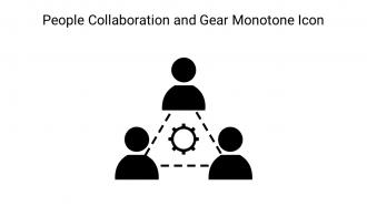 People Collaboration And Gear Monotone Icon In Powerpoint Pptx Png And Editable Eps Format