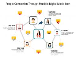 People connection through multiple digital media icon
