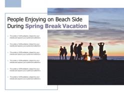 People enjoying on beach side during spring break vacation