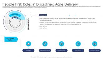 People first roles in disciplined agile delivery agile dad process