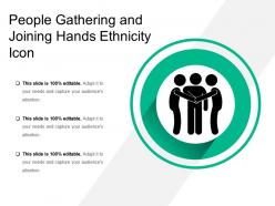 People gathering and joining hands ethnicity icon