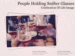 People holding snifter glasses celebration of life image