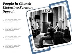 People in church listening sermon speech