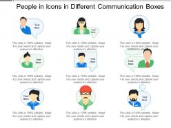 People in icons in different communication boxes