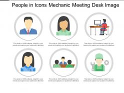 People in icons mechanic meeting desk image