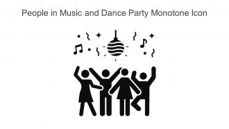 People In Music And Dance Party Monotone Icon In Powerpoint Pptx Png And Editable Eps Format