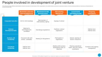 People Involved In Development Of Joint Venture Product Diversification Strategy SS V