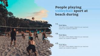 People Playing Volleyball Sport At Beach During