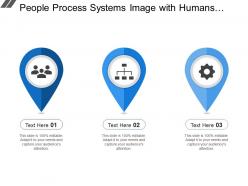 People process systems image with humans hierarchy and gear image