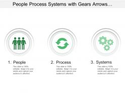 People process systems with gears arrows and humans