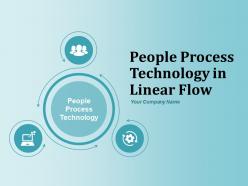People process technology icons in linear flow technology icons with connected arrows