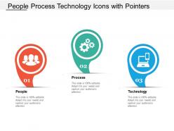 People process technology icons with pointers
