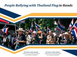 People rallying with thailand flag in hands
