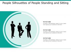 People silhouettes of people standing and sitting