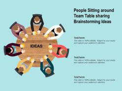 People sitting around team table sharing brainstorming ideas