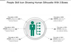 People Skill Icon Showing Human Silhouette With 3 Boxes