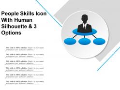 People skills icon with human silhouette and 3 options