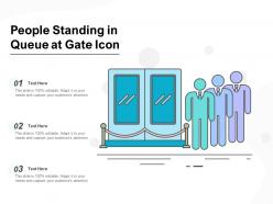 People standing in queue at gate icon