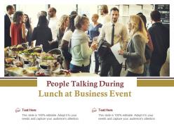 People talking during lunch at business event