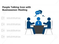 People talking icon with businessmen meeting