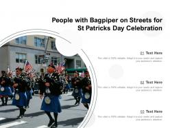 People with bagpiper on streets for st patricks day celebration