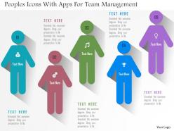 Peoples icons with apps for team management flat powerpoint design