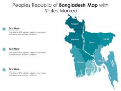 Peoples republic of bangladesh map with states marked