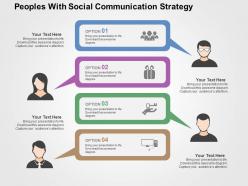 Peoples with social communication strategy flat powerpoint design