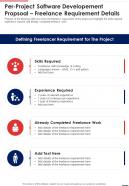 Per Project Software Developement Propsoal Freelance Requirement Details One Pager Sample Example Document